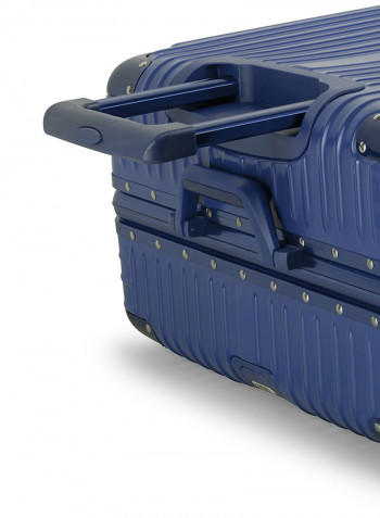 2-Piece Pebble Aluminium Frame Ultra-Light Hardside Expandable Built-In TSA Lock Zipperless Luggage With Spinner Wheels Blue