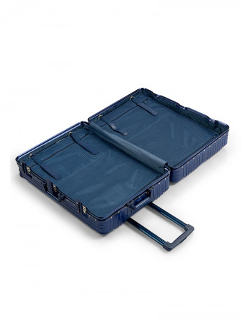 2-Piece Pebble Aluminium Frame Ultra-Light Hardside Expandable Built-In TSA Lock Zipperless Luggage With Spinner Wheels Blue