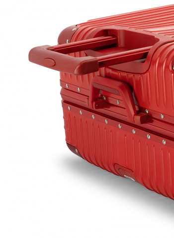 2-Piece Pebble Aluminium Frame Ultra-Light Hardside Expandable Built-In TSA Lock Zipperless Luggage With Spinner Wheels Red