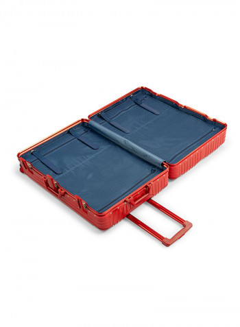 2-Piece Pebble Aluminium Frame Ultra-Light Hardside Expandable Built-In TSA Lock Zipperless Luggage With Spinner Wheels Red