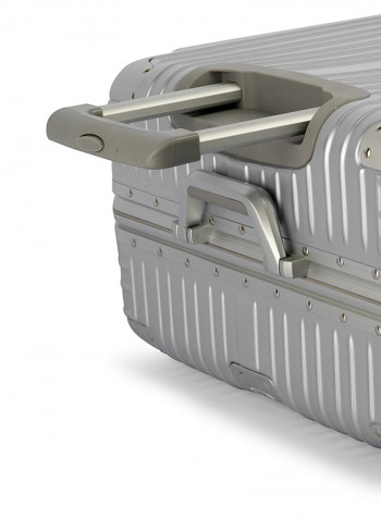 2-Piece Pebble Aluminium Frame Ultra-Light Hardside Expandable Built-In TSA Lock Zipperless Luggage With Spinner Wheels Silver