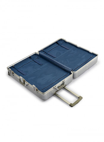 2-Piece Pebble Aluminium Frame Ultra-Light Hardside Expandable Built-In TSA Lock Zipperless Luggage With Spinner Wheels Silver