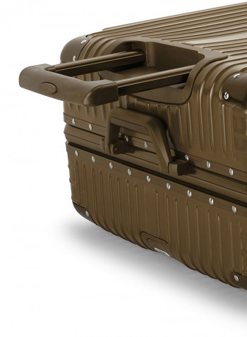 2-Piece Pebble Aluminium Frame Ultra-Light Hardside Expandable Built-In TSA Lock Zipperless Luggage With Spinner Wheels Titanium Gold