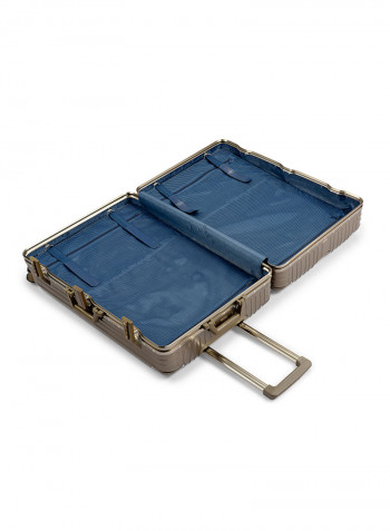 2-Piece Pebble Aluminium Frame Ultra-Light Hardside Expandable Built-In TSA Lock Zipperless Luggage With Spinner Wheels Titanium Gold