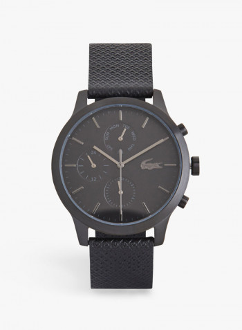 Men's Black L12.12 Chronograph Leather Watch