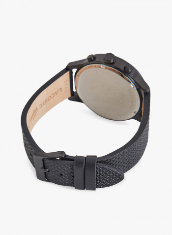 Men's Black L12.12 Chronograph Leather Watch