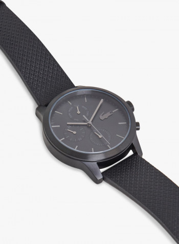 Men's Black L12.12 Chronograph Leather Watch