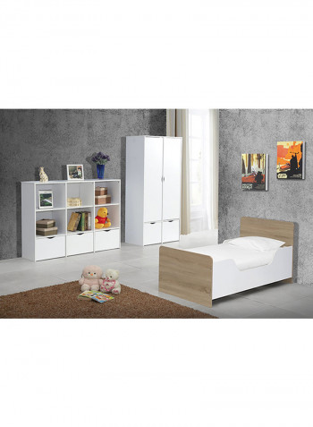 Cody 2-Door Wardrobe With 2-Drawers White 49x176x80centimeter