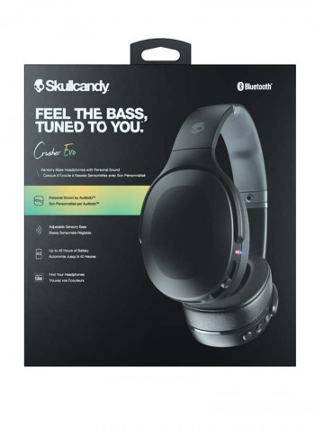 Crusher Evo Wireless Over-Ear Headphone With Adjustable Sensory Bass True Black