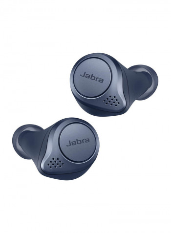 Jabra Elite Active 75t Earbuds - Active Noise Cancelling True Wireless Sports Earphones with Long Battery Life For Calls and Music - Navy