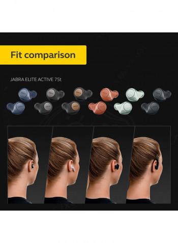Jabra Elite Active 75t Earbuds - Active Noise Cancelling True Wireless Sports Earphones with Long Battery Life For Calls and Music - Navy