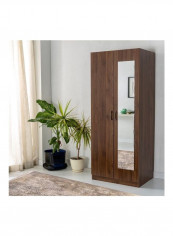Como 2-Door Wardrobe With Mirror Brown 190 x 77 x 59cm
