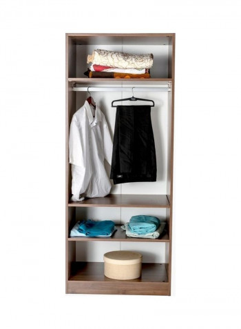 Como 2-Door Wardrobe With Mirror Brown 190 x 77 x 59cm