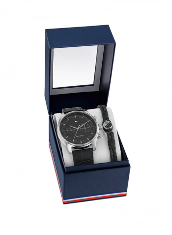 Men's Leather Analog Watch-2770097