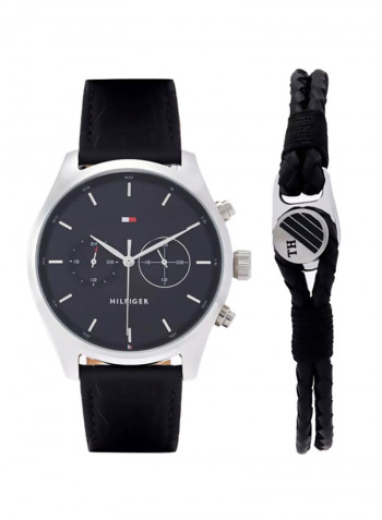 Men's Leather Analog Watch-2770097
