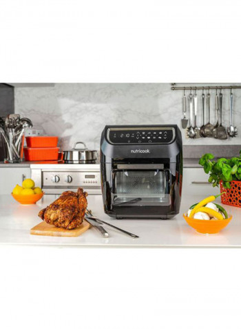 Air Fryer Oven Convection & Rotisserie Oven Dehydrator Led One Touch Screen With 9 Presets 12 l 1800 W Model- AO112K  Item code- NC-AFO12 Black
