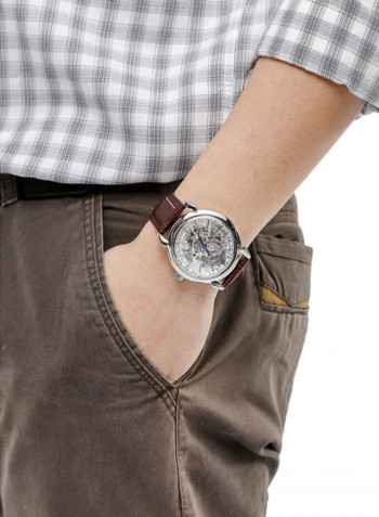 Men's Leather Analog Watch LA1717WWO