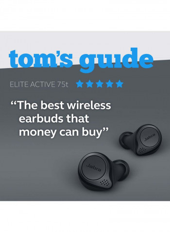 Jabra Elite Active 75t Earbuds - Active Noise Cancelling True Wireless Sports Earphones with Long Battery Life for Calls and Music - Gray