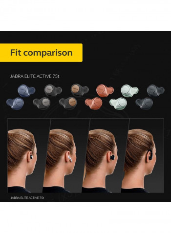 Jabra Elite Active 75t Earbuds - Active Noise Cancelling True Wireless Sports Earphones with Long Battery Life for Calls and Music - Gray