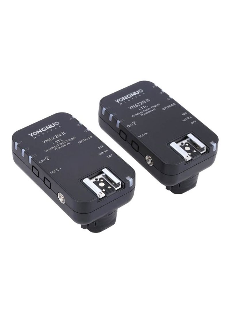 Pack Of 2 Yn622N Ii Wireless I-Ttl Flash Trigger Transceiver 9x5x4cm Black