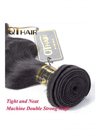 4-Piece Hair Extension Set Black 18inch