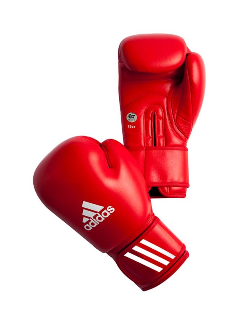 Pair Of Aiba Boxing Gloves Red/White 12ounce