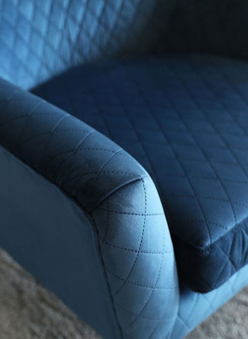 Velvet Recliner Single Sofa Navy Blue/Gold