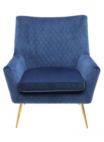 Velvet Recliner Single Sofa Navy Blue/Gold