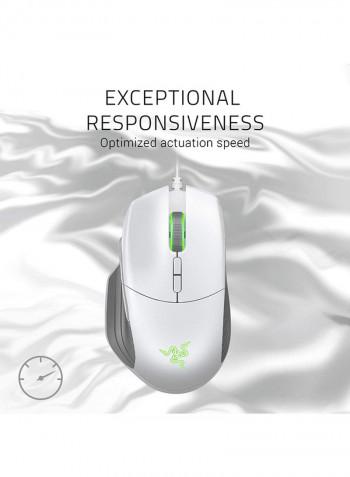 Basilisk Ergonomic FPS Gaming Mouse 124 x 75 x 43millimeter Mercury White