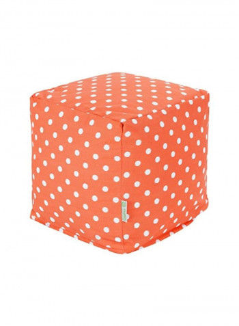 Printed Pouf Orange/White