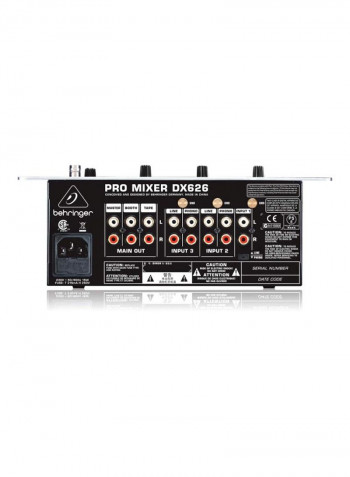 3-Channel DJ Mixer With BPM Counter And VCA Control DX626 White/Black