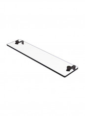 Vanity Beveled Edges Glass Shelf Clear/Black 22inch