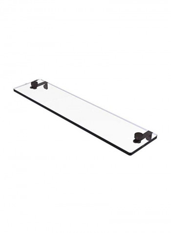 Vanity Beveled Edges Glass Shelf Clear/Black 22inch