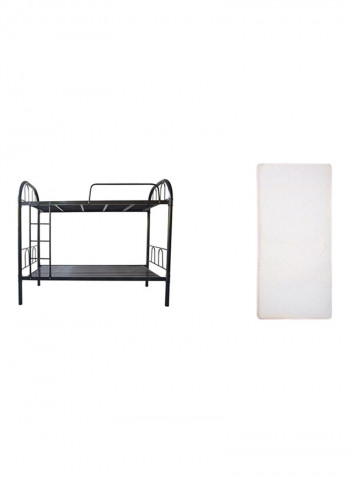 Metallic Bunk Bed With Mattress Black