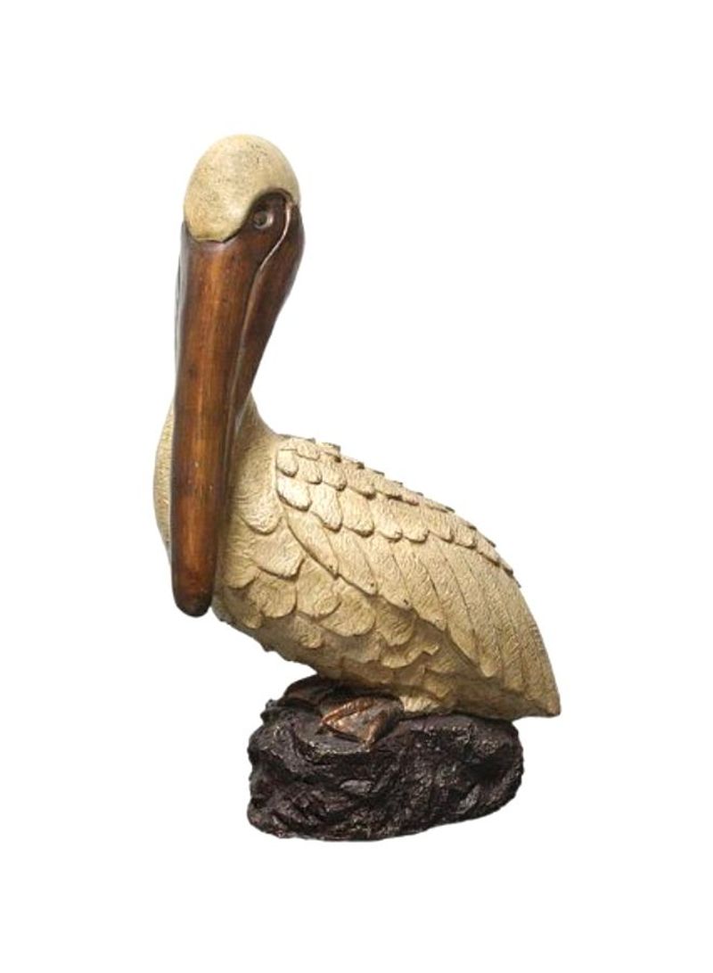 Sleeping Pelican Statue Beige/Brown/Black 25x14inch