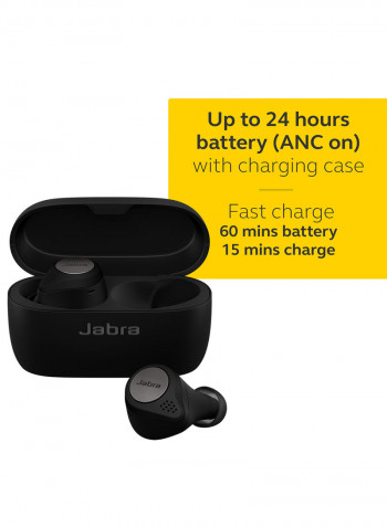 Jabra Elite Active 75t Earbuds - Active Noise Cancelling True Wireless Sports Earphones with Long Battery Life for Calls and Music - Titanium Black