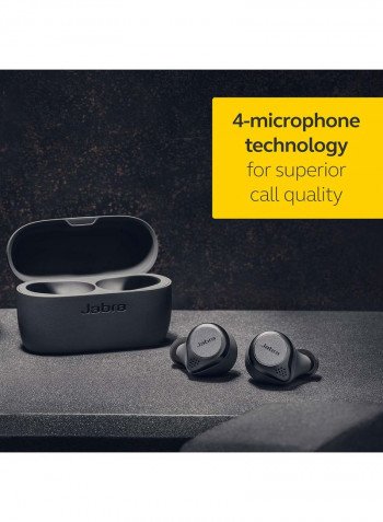 Jabra Elite Active 75t Earbuds - Active Noise Cancelling True Wireless Sports Earphones with Long Battery Life for Calls and Music - Titanium Black