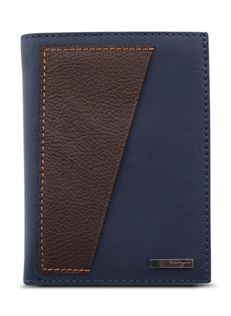 Adroit Vertical Leather Wallet For Men Dark Blue