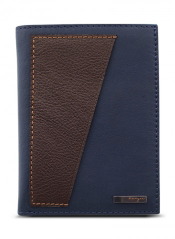Adroit Vertical Leather Wallet For Men أزرق داكن