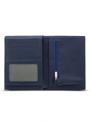 Adroit Vertical Leather Wallet For Men أزرق داكن