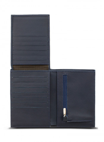 Adroit Vertical Leather Wallet For Men أزرق داكن