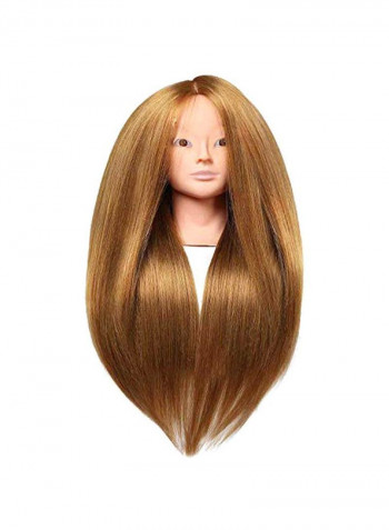Long Hair Mannequin Training Head With Clamp And Tool Set Brown/Gold/Beige