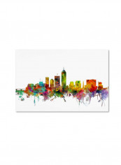 Indianapolis Indiana Skyline Canvas Wall Art Multicolour 16 x 24inch