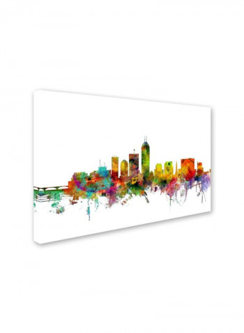 Indianapolis Indiana Skyline Canvas Wall Art Multicolour 16 x 24inch