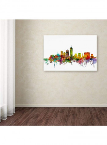 Indianapolis Indiana Skyline Canvas Wall Art Multicolour 16 x 24inch