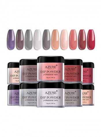 طقم أدوات بناء من بودرة الغمس، مكونة من 10 قطع Grey/Pink/Red