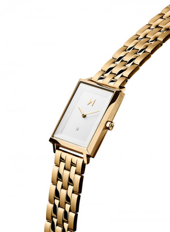 Women's Stainless Steel Analog Wrist Watch 28700005 With Yellow Gold Cuff Bracelet And Everscroll Blue-Light Protective Glasses