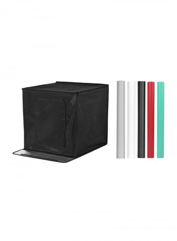 LED Photography Light Box 24x24x24inch Black/Red/Green