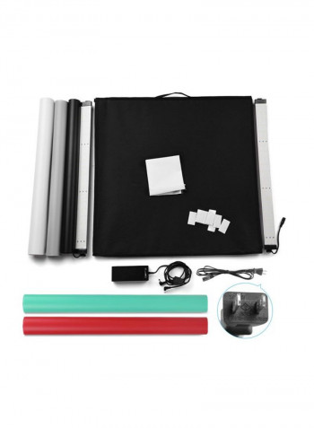 LED Photography Light Box 24x24x24inch Black/Red/Green