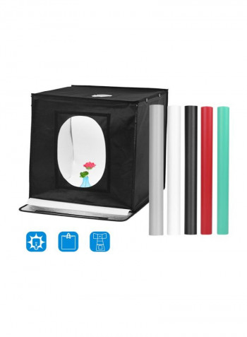LED Photography Light Box 24x24x24inch Black/Red/Green
